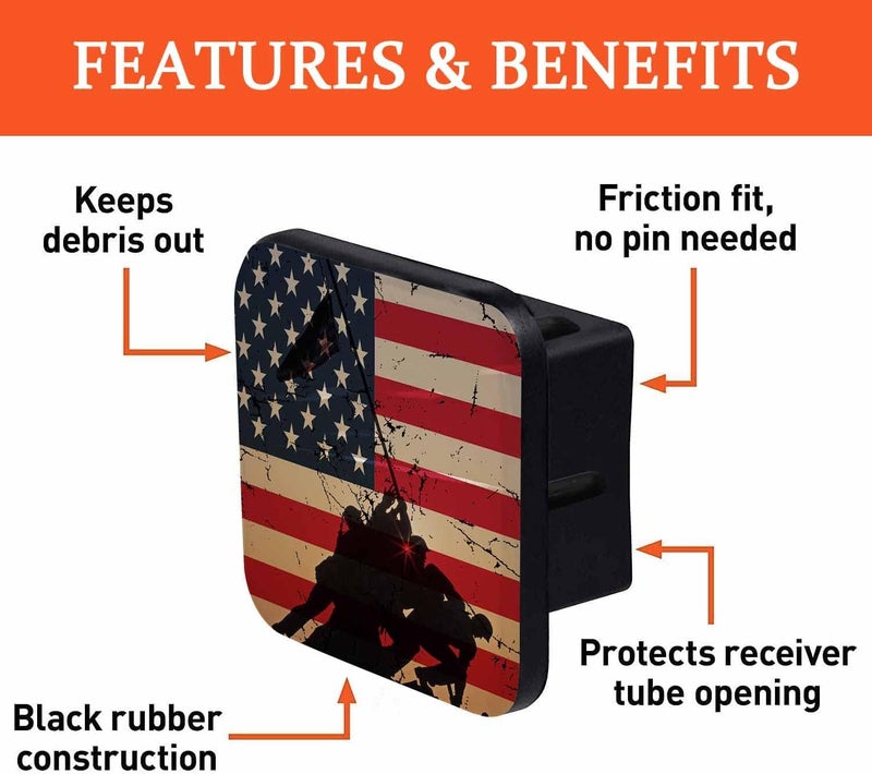 Swono AUTO Trailer Hitch Cover, 2 inch Tow Receiver Tube Plug Cap,2" Hitch Cover Plug Insert Compatible for Pickup TSHOUJV Cars(2"X2" 1Pack) - Image 5